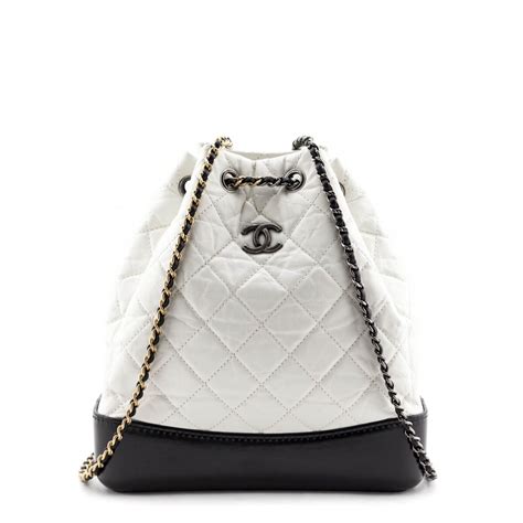 chanel white quilted backpack|Chanel backpack gabrielle.